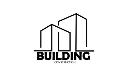  Simple Abstract City Building / Real Estate with line art logo design