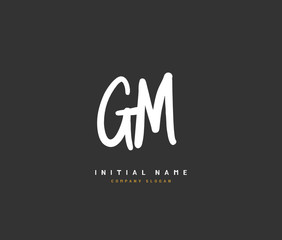 G M GM Beauty vector initial logo, handwriting logo of initial signature, wedding, fashion, jewerly, boutique, floral and botanical with creative template for any company or business.