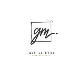 G M GM Beauty vector initial logo, handwriting logo of initial signature, wedding, fashion, jewerly, boutique, floral and botanical with creative template for any company or business.