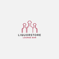 Vector stock logo, abstract wine vector template. Illustration design of elegant logotype wine store on a dark claret background. Vector icon for restaurant menu.