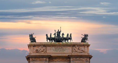 Arch of Peace in Sempione Park, Milan, Italy