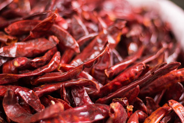 Etalage de chili rouge en inde