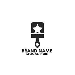 logo brush modern with icon star
