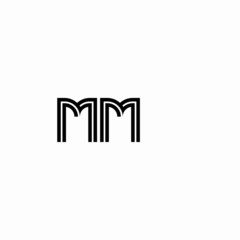 Initial outline letter MM style template