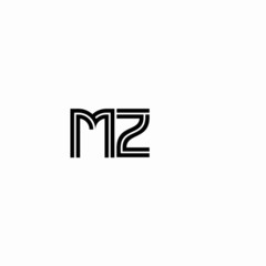 Obraz premium Initial outline letter MZ style template