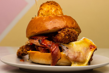 chicken and bacon burger