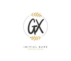 G X GX Beauty vector initial logo, handwriting logo of initial signature, wedding, fashion, jewerly, boutique, floral and botanical with creative template for any company or business.