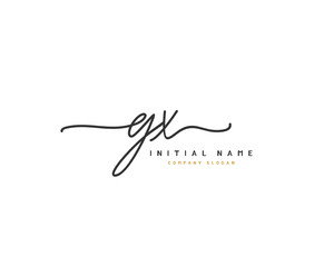 G X GX Beauty vector initial logo, handwriting logo of initial signature, wedding, fashion, jewerly, boutique, floral and botanical with creative template for any company or business.