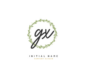 G X GX Beauty vector initial logo, handwriting logo of initial signature, wedding, fashion, jewerly, boutique, floral and botanical with creative template for any company or business.