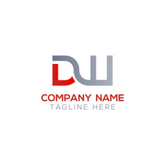 Fototapeta premium Initial DW Letter Logo With Creative Modern Business Typography Vector Template. Creative Letter DW Logo Vector.