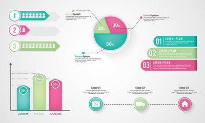 Infographic Template with Diagram Color