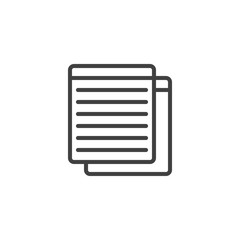 Paper document layers line icon. linear style sign for mobile concept and web design. Copy document files outline vector icon. Symbol, logo illustration. Vector graphics