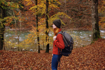 man in autumn forest