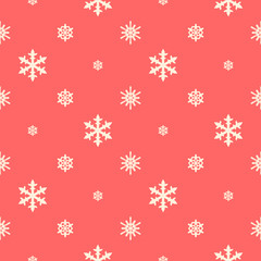 Christmas snowflakes seamless pattern with tiled snow stars