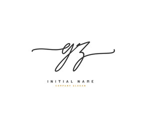 G Z GZ Beauty vector initial logo, handwriting logo of initial signature, wedding, fashion, jewerly, boutique, floral and botanical with creative template for any company or business.