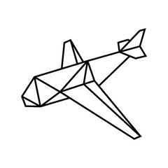 Samolot origami logo wektor - obrazy, fototapety, plakaty