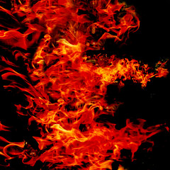 blaze fire flame on black background