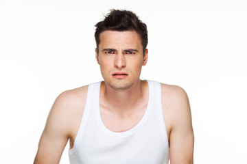Fototapeta premium portrait of young man isolated on white background
