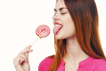 woman with lollipop