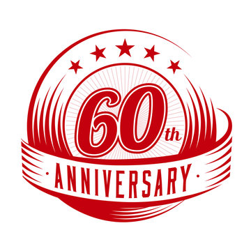 60 years anniversary design template. 60th logo. Vector and illustration.