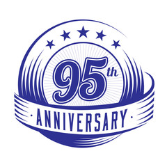 95 years anniversary design template. 95th logo. Vector and illustration.