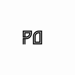 Fototapeta premium Initial outline letter PO style template