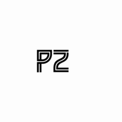 Obraz premium Initial outline letter PZ style template