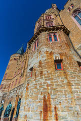 Germany Hohenzollern Castle is a hilltop castle located on the  Mount Hohenzollern.  The castle is a structure composed of four primary Parts; fortress, palace,chapels and gardens.