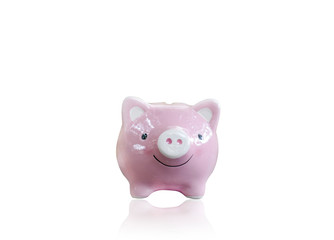 Piggy bank isolated white background.Saving money concept