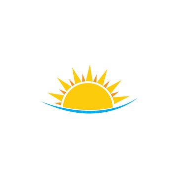sun  ilustration logo vector template.