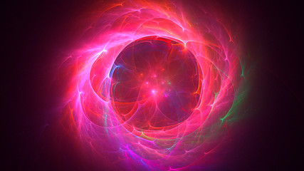 Obraz premium 3D rendering abstract red fractal light background