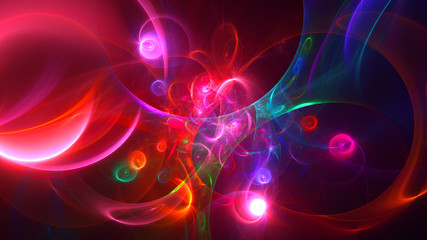 3D rendering abstract red fractal light background