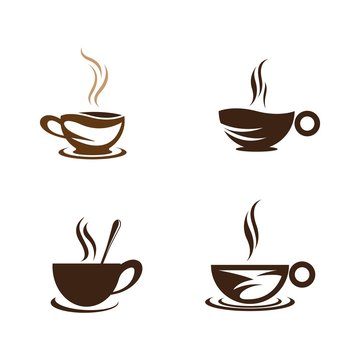 Coffee cup logo vector icon