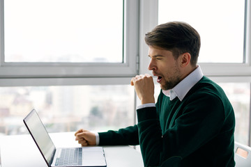 businessman working on laptop in office