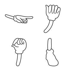 Vector design of gestures and pose symbol. Set of gestures and comical stock symbol for web.