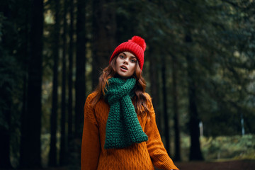 portrait of young woman in autumn park