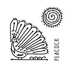 Peacock collection, ethnic style, sketch for your design