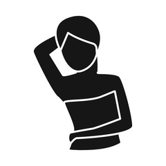 Vector illustration of woman and depilation symbol. Set of woman and armpit stock vector illustration.