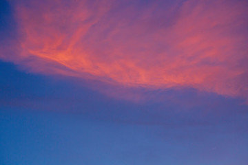 Beautiful dramatic sky and clouds at sunset.