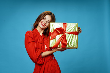 young woman with gift