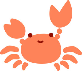 Flat colored Cute Pastel Crab