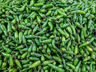 green chillies in market