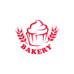 logo bakery cup cake simple vector design