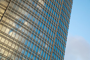 Facade of the skyscraper with windows