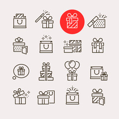 Set of gift boxes icon