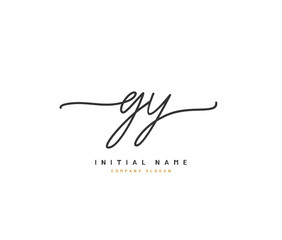 G Y GY Beauty vector initial logo, handwriting logo of initial signature, wedding, fashion, jewerly, boutique, floral and botanical with creative template for any company or business.
