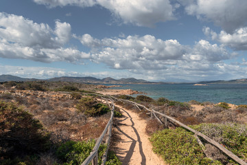Fototapeta na wymiar Path on Tavolara island next to Sardinia coast, Italy.