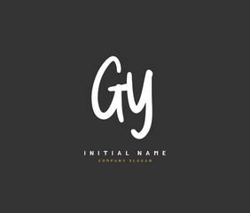 G Y GY Beauty vector initial logo, handwriting logo of initial signature, wedding, fashion, jewerly, boutique, floral and botanical with creative template for any company or business.