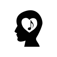 icon human love music vector design