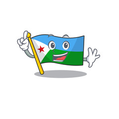 Finger flag djibouti in mascot cartoon character style - 307320065
